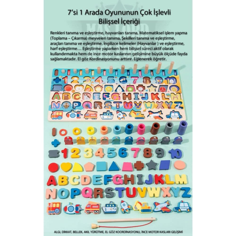 Çagalar üçin 7'si bir arada tagta pazl