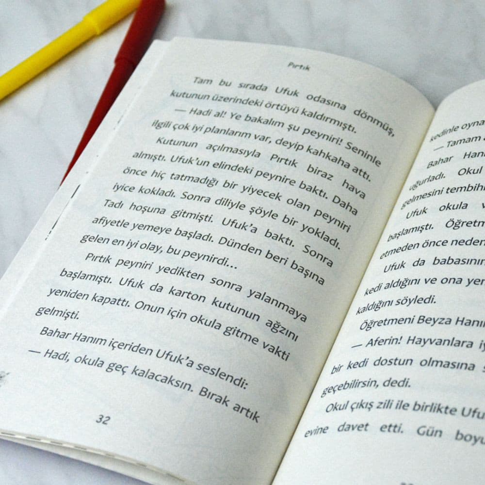 Çagalar üçin türk dilinde hekaýa kitaby " Mähirli pişijek Pirtik"